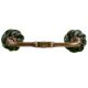 Olive Green Interior Cut Glass Bridge Handle